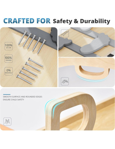 Conjunto de Escalada Montessori BlueWood 10 en 1 - Gris Crepúsculo