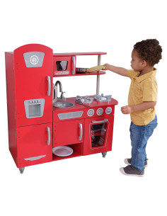 Cocina de Juguete Vintage Roja KidKraft con Acabado Inoxidable