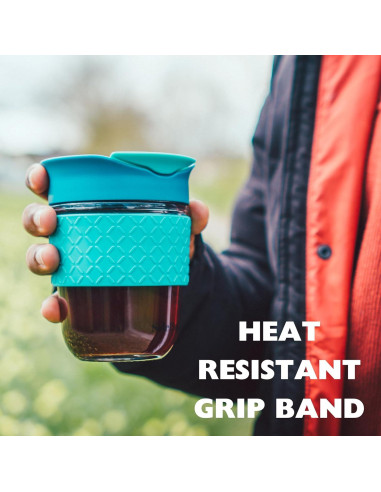 Taza de Viaje de Vidrio Reforzado SoleCup 340ml Aislada Rojo