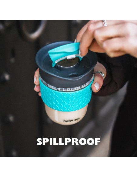 Taza de Viaje de Vidrio Reforzado SoleCup 340ml Aislada Rojo