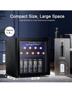 Enfriador de Vino Antarctic Star 12 Botellas 1.2 Pies Cúbicos Negro 2