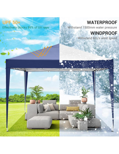 Carpa Plegable COBIZI 10x10m Impermeable con 4 Paredes Laterales