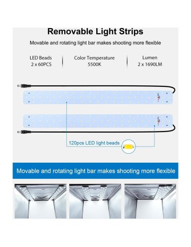 Caja de Luz Fotográfica PULUZ 60x60cm con 6 Fondos y LED