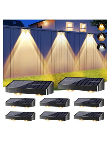 Luces Solares Brizled para Cercas IP65, 8 Piezas, 250 Lúmenes