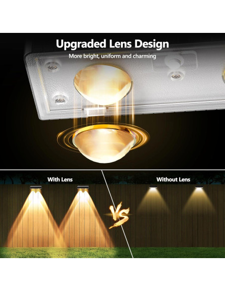 Luces Solares Brizled para Cercas IP65, 8 Piezas, 250 Lúmenes