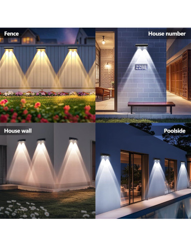 Luces Solares Brizled para Cercas IP65, 8 Piezas, 250 Lúmenes