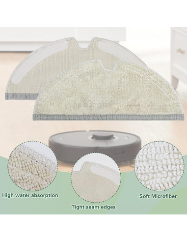 Paños de Microfibra Reutilizables VIEWALL para Roborock E/Q/S Series