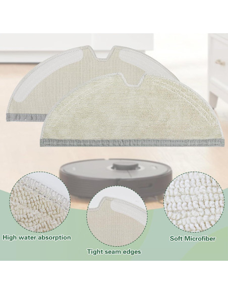Paños de Microfibra Reutilizables VIEWALL para Roborock E/Q/S Series