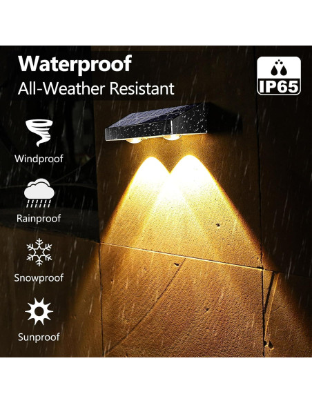 Luces Solares Brizled para Cercas IP65, 8 Piezas, 250 Lúmenes