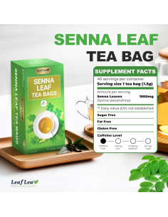 Té de Hoja de Senna LeafLea - 80 Bolsitas Laxante Natural 2