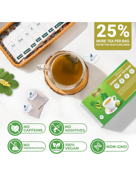 Té de Hoja de Senna LeafLea - 80 Bolsitas Laxante Natural