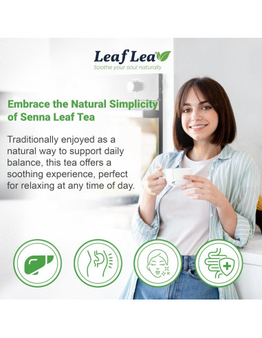 Té de Hoja de Senna LeafLea - 80 Bolsitas Laxante Natural