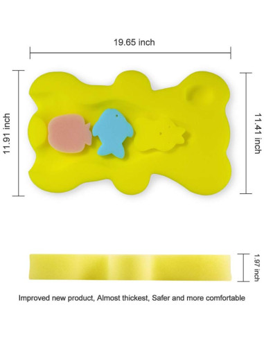 Esponja de Baño Suave HALLO para Bebés Antideslizante Amarillo
