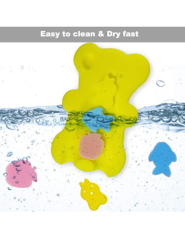 Esponja de Baño Suave HALLO para Bebés Antideslizante Amarillo