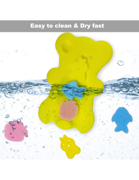 Esponja de Baño Suave HALLO para Bebés Antideslizante Amarillo