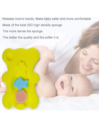 Esponja de Baño Suave HALLO para Bebés Antideslizante Amarillo