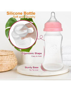 Botellas de Silicona Nenesupply 8oz Anticólicos para Bebés 2