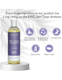 Champú y Gel de Baño para Bebés SoCal Suds 354ml Lavanda 2