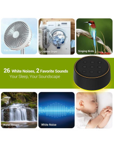 Máquina de Sonido Blanco BGOVERSS con 26 Sonidos y Luz Nocturna 2