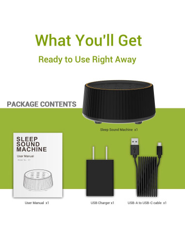 Máquina de Sonido Blanco BGOVERSS con 26 Sonidos y Luz Nocturna