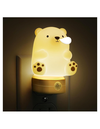 Luz Nocturna 3D Oso LOHAS LED para Niños, RGB y Blanco 3000K