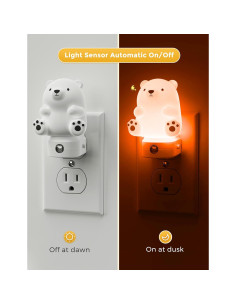 Luz Nocturna 3D Oso LOHAS LED para Niños, RGB y Blanco 3000K 2
