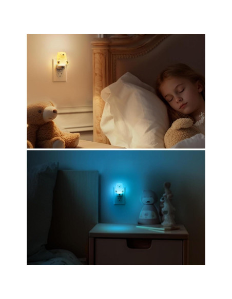 Luz Nocturna 3D Oso LOHAS LED para Niños, RGB y Blanco 3000K