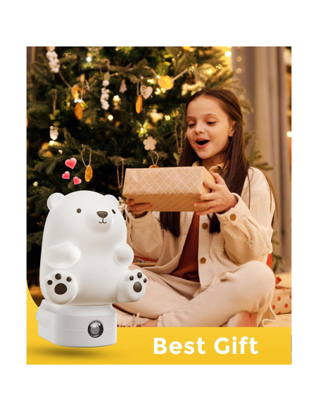 Luz Nocturna 3D Oso LOHAS LED para Niños, RGB y Blanco 3000K