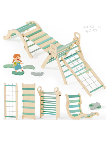 Conjunto de Escalada Montessori BlueWood 10 en 1 - Bosque Esmeralda