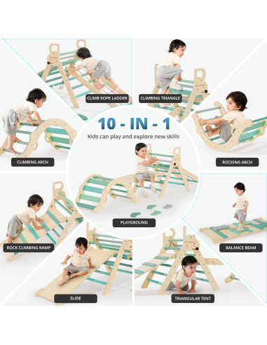 Conjunto de Escalada Montessori BlueWood 10 en 1 - Bosque Esmeralda