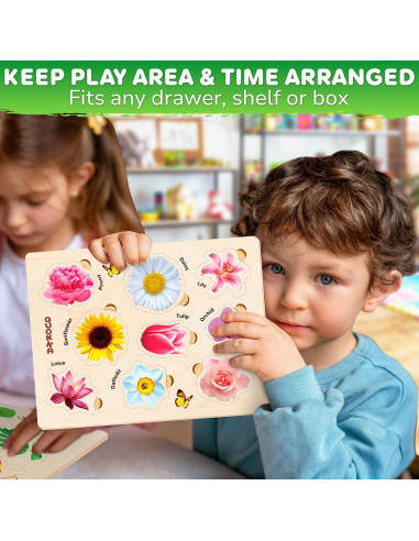 Rompecabezas de Madera QUOKKA - Set de 3 Juguetes Montessori para Niños 1-5 Años