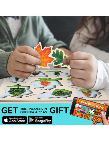 Rompecabezas de Madera QUOKKA - Set de 3 Juguetes Montessori para Niños 1-5 Años
