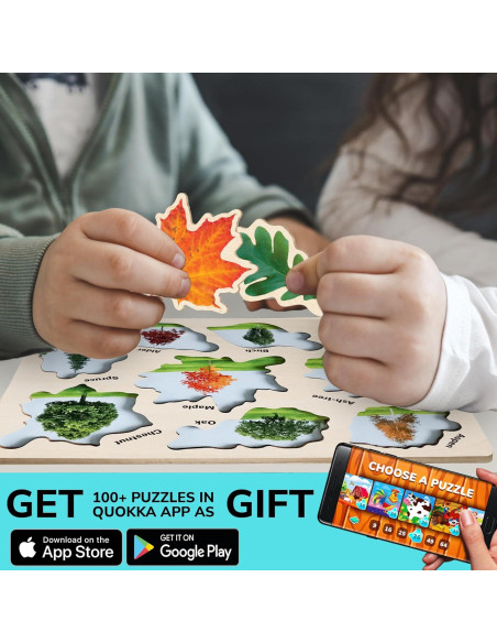 Rompecabezas de Madera QUOKKA - Set de 3 Juguetes Montessori para Niños 1-5 Años