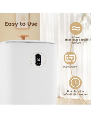 Calentador de Toallas Giantex 40L con Temporizador y Apagado Automático