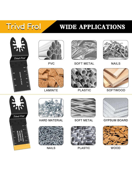 100 Cuchillas de Sierra Oscilante Titanio TrivdPro para Madera Metal