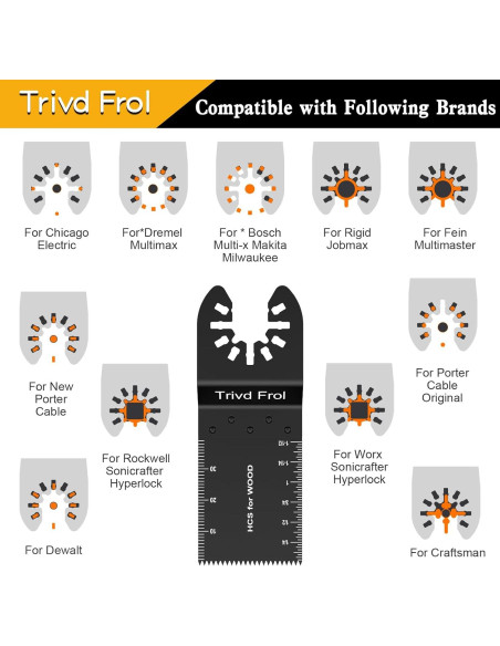 100 Cuchillas de Sierra Oscilante Titanio TrivdPro para Madera Metal