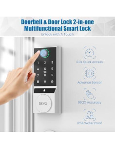 Cerradura Inteligente Devo G2 Huella Dactilar Bluetooth IP54 2