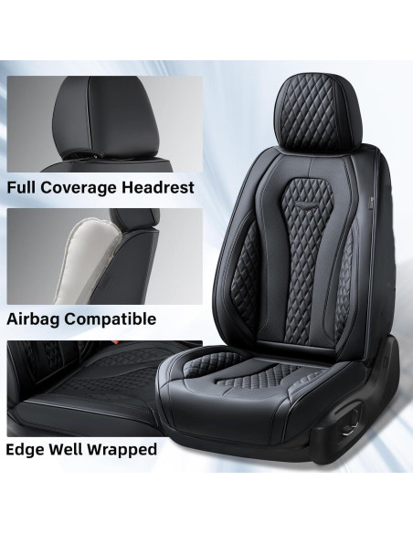 Cubiertas de Asientos Coverado SCU018 Juego Completo Negro