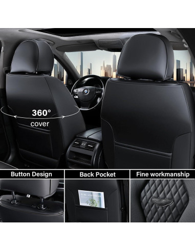 Cubiertas de Asientos Coverado SCU018 Juego Completo Negro