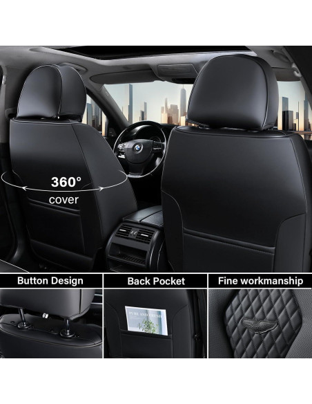 Cubiertas de Asientos Coverado SCU018 Juego Completo Negro