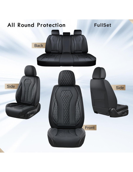 Cubiertas de Asientos Coverado SCU018 Juego Completo Negro