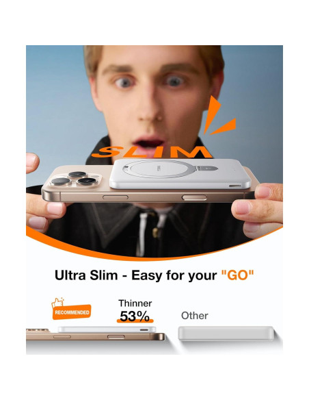 Cargador Portátil Magnético TORRAS EasyGo 5000mAh Blanco