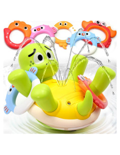 Juguete de Baño Tortuga Recargable Sizobi con 5 Anillos