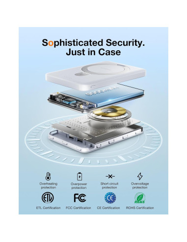 Cargador Portátil Magnético TORRAS EasyGo 5000mAh Blanco