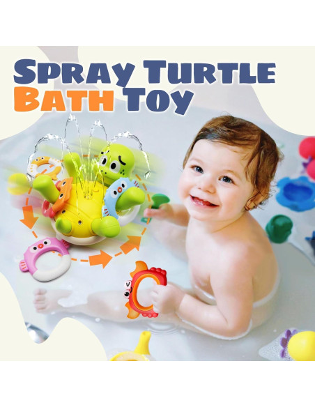 Juguete de Baño Tortuga Recargable Sizobi con 5 Anillos