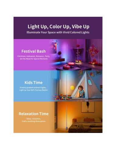 Lámpara de Esquina LED Ailofy 1500lm RGBW Control App Alexa