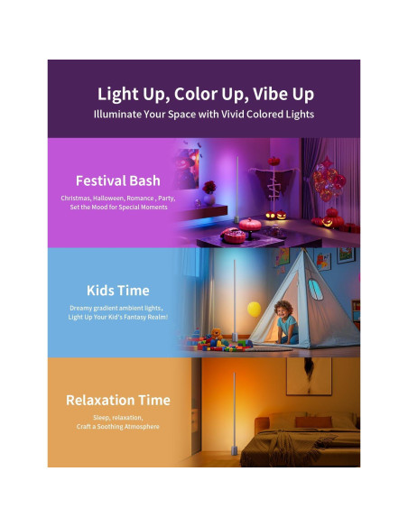 Lámpara de Esquina LED Ailofy 1500lm RGBW Control App Alexa