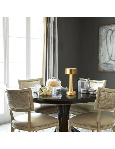 Lámpara de Mesa LED Portátil HPUFKOT Oro Metálico 3 Niveles