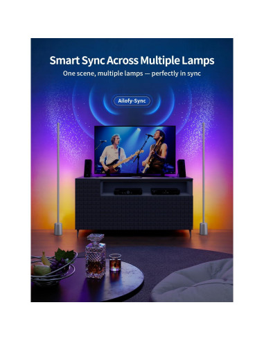 Lámpara de Esquina LED Ailofy 1500lm RGBW Control App Alexa