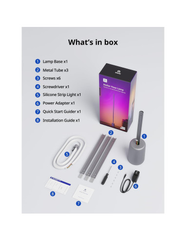 Lámpara de Esquina LED Ailofy 1500lm RGBW Control App Alexa